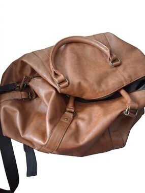 H&M Brown Leather Duffel Bag